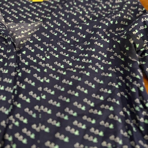 ANTHROPOLOGIE Maeve Clara Blue Bird Button Down Blouse Size 0 XS - Picture 13 of 14